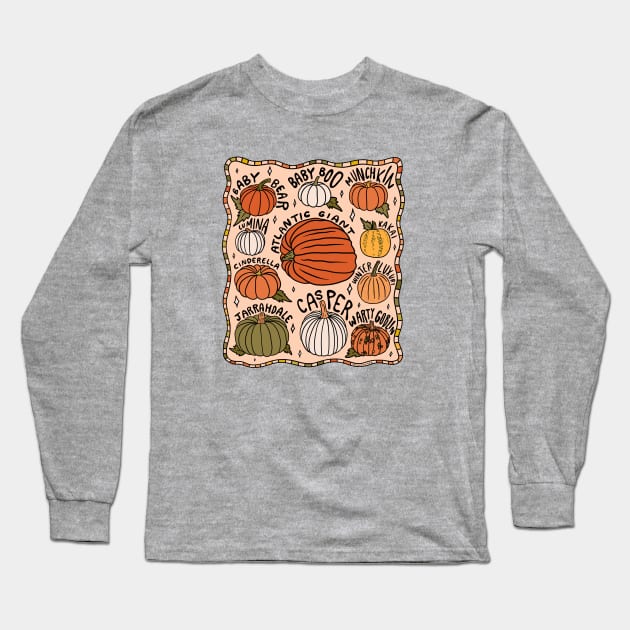 Types of Pumpkins Long Sleeve T-Shirt by Doodle by Meg